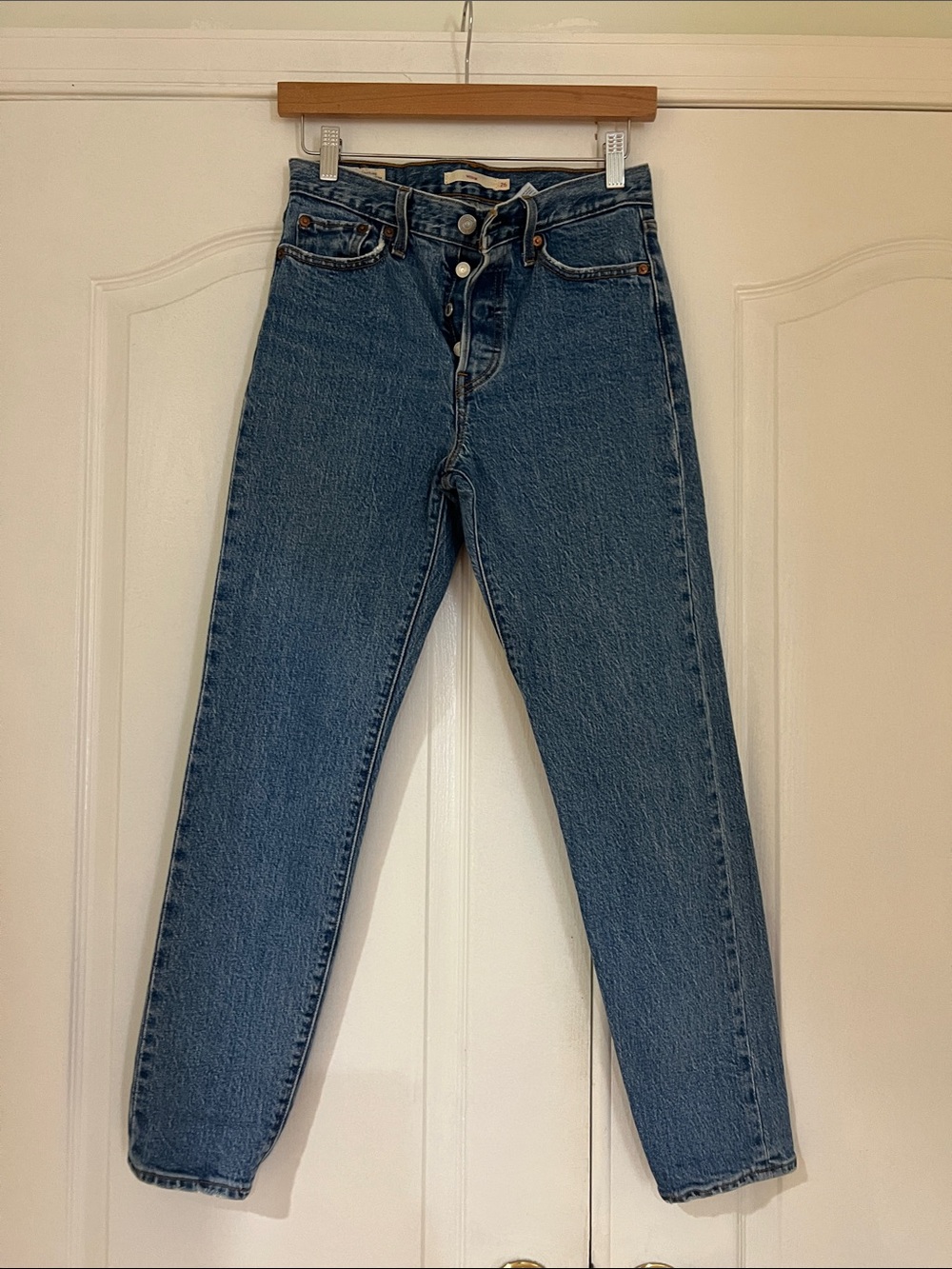 Levi's Wedgie High-Rise Button-Fly Women's Denim Jeans - Medium Blue